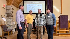 Trinity's 4Praise sings during worship service at Trinity Presbyterian Church, Woodbury, MN